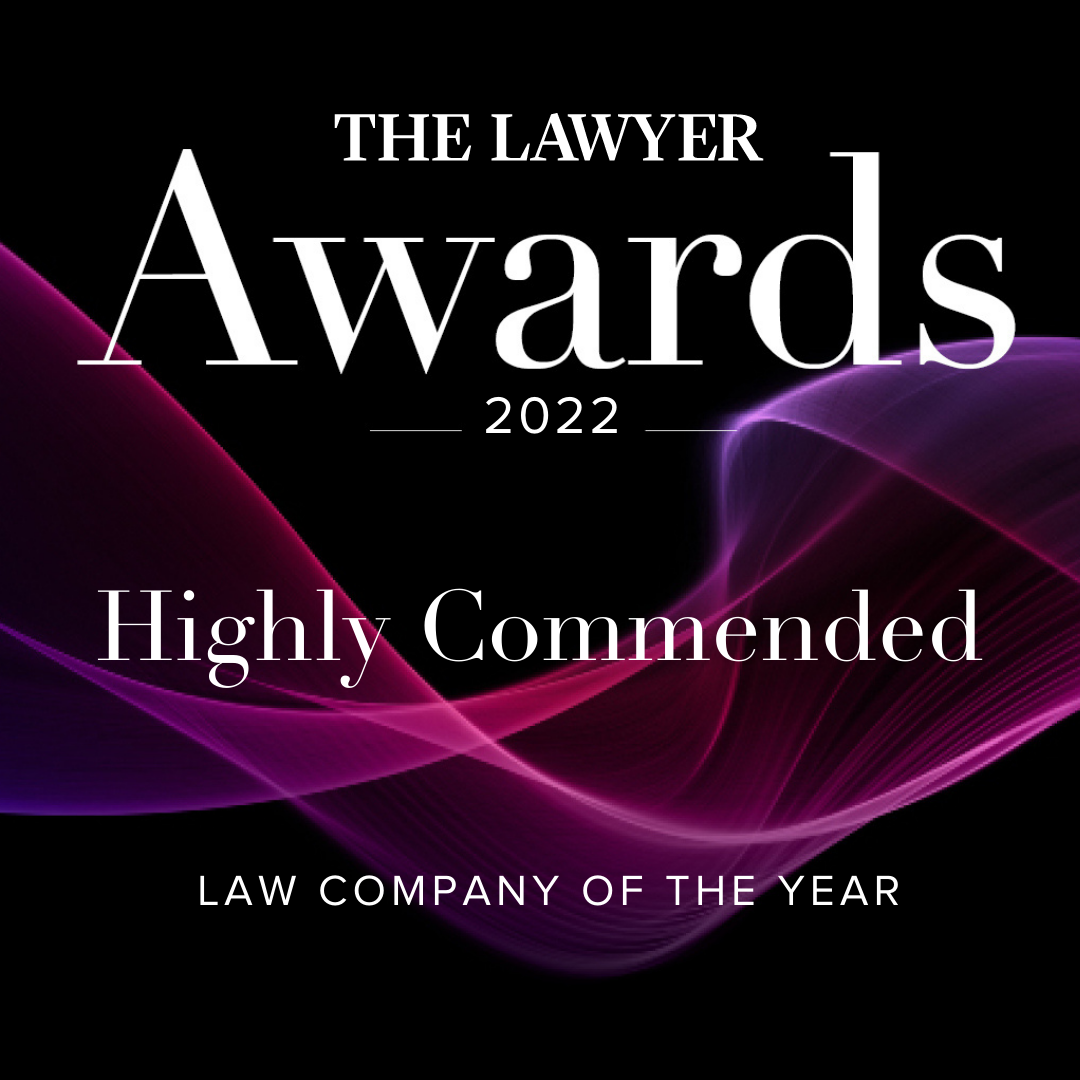 The Lawyer Awards Highly Commended Law Company of the Year